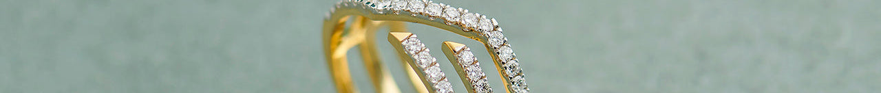 Triple Row Pave Diamond Band, 14K Solid Gold, 1/2 ct Lab Grown Diamond-1