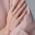 Triple Row Pave Diamond Band, 14K Gold Vermeil, 1/2 ct Lab Grown Diamond-7