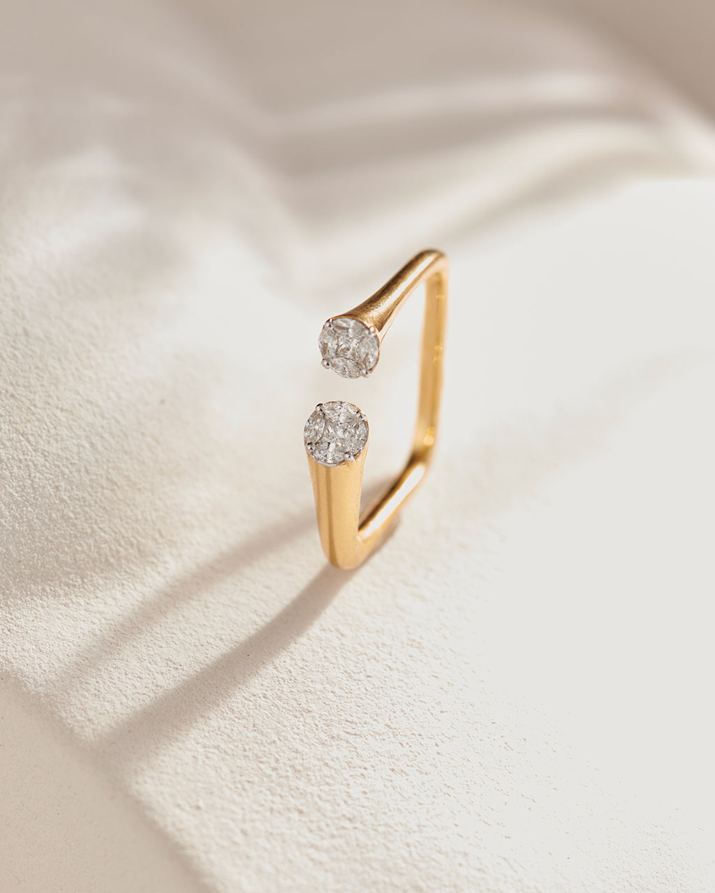 Square Front Open Band, 14K Gold Vermeil, 1/3 ct Lab Grown Diamond-8
