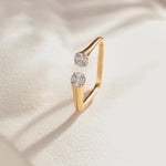 Square Front Open Band, 14K Gold Vermeil, 1/3 ct Lab Grown Diamond-8