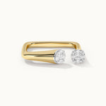 Square Front Open Band, 14K Gold Vermeil, 1/3 ct Lab Grown Diamond-7