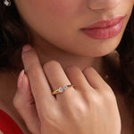 Square Front Open Band, 14K Gold Vermeil, 1/3 ct Lab Grown Diamond-2