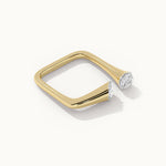 Square Front Open Band, 14K Gold Vermeil, 1/3 ct Lab Grown Diamond-6