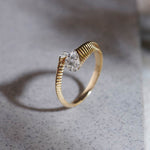 Coiled Diamond Band, 14K Solid Gold, 1/4 ct Lab Grown Diamond-5