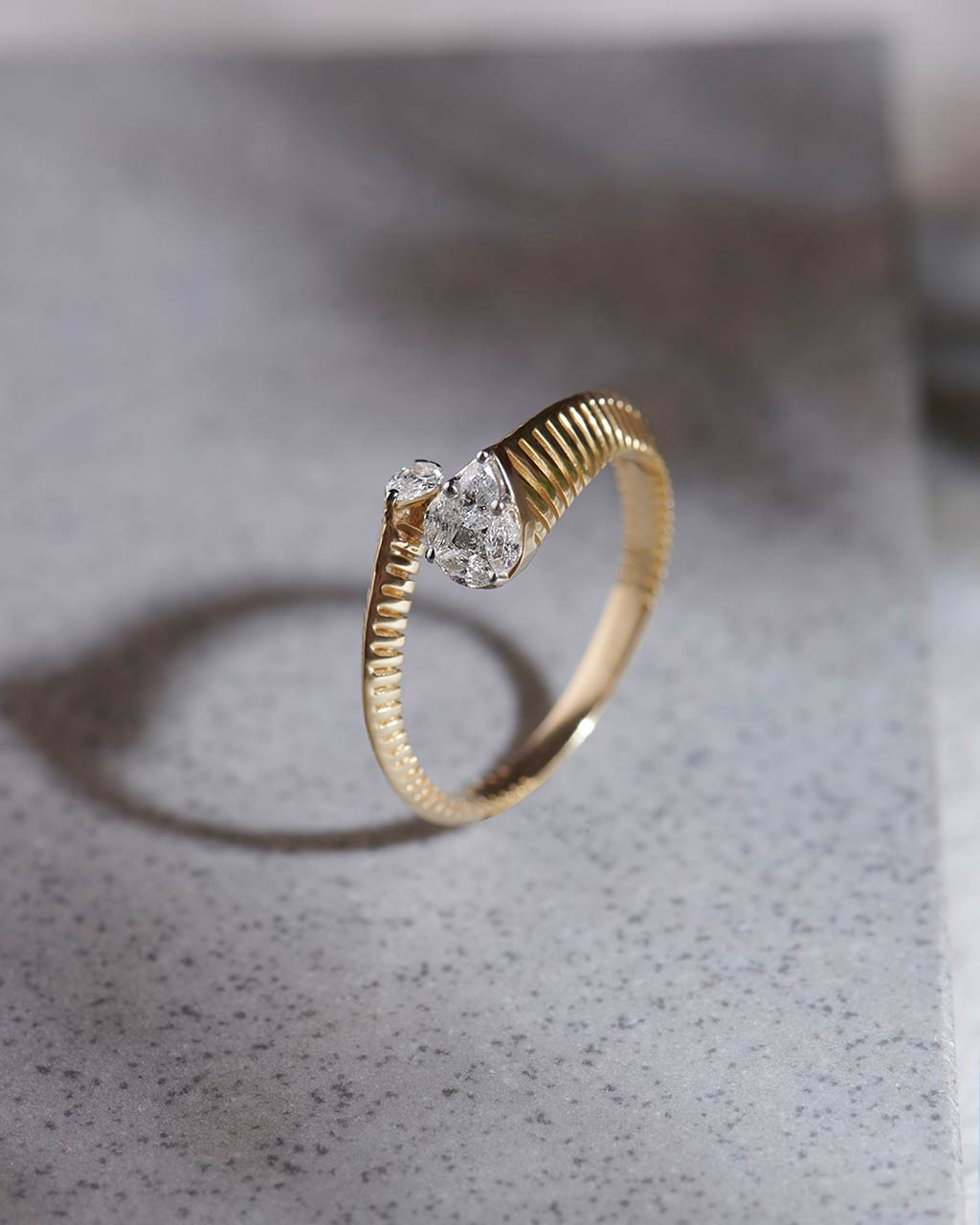 Coiled Diamond Band, 14K Gold Vermeil, 1/4 ct Lab Grown Diamond-5