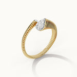 Coiled Diamond Band, 14K Solid Gold, 1/4 ct Lab Grown Diamond-6