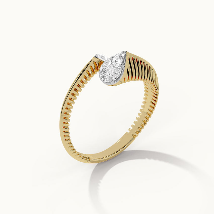 Coiled Diamond Band, 14K Solid Gold, 1/4 ct Lab Grown Diamond-6