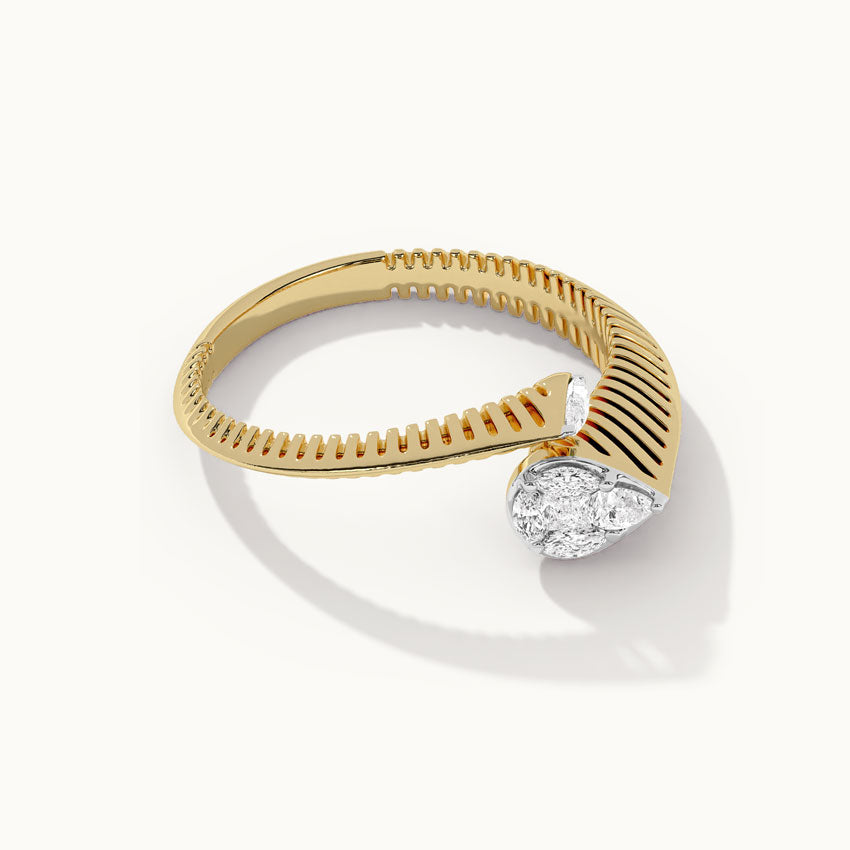 Coiled Diamond Band, 14K Solid Gold, 1/4 ct Lab Grown Diamond-7