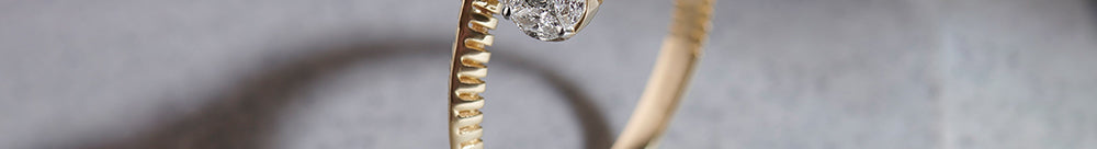 Coiled Diamond Band, 14K Solid Gold, 1/4 ct Lab Grown Diamond-1