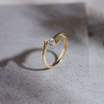 Coiled Diamond Band, 14K Gold Vermeil, 1/4 ct Lab Grown Diamond-1