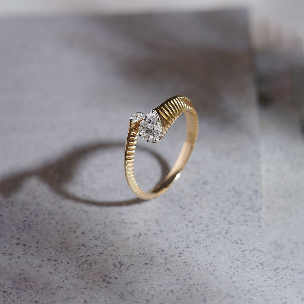 Coiled Diamond Band, 14K Gold Vermeil, 1/4 ct Lab Grown Diamond-1