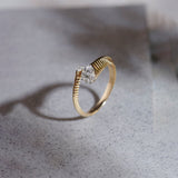 Coiled Diamond Band, 14K Gold Vermeil, 1/4 ct Lab Grown Diamond-1