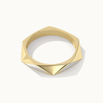Pyramid Cera Band, 14K Solid Gold-8