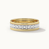 Trio Stackable Diamond Band, 14K Solid Gold, 1/4 ct Lab Grown Diamond-4
