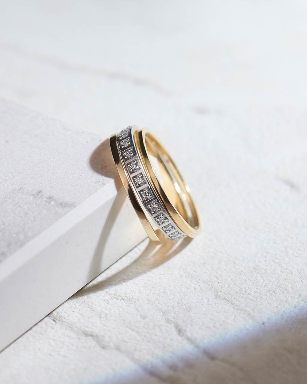 Trio Stackable Diamond Band, 14K Solid Gold, 1/4 ct Lab Grown Diamond-8