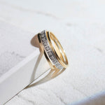 Trio Stackable Diamond Band, 14K Solid Gold, 1/4 ct Lab Grown Diamond-8