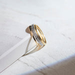 Trio Stackable Diamond Band, 14K Gold Vermeil, 1/4 ct Lab Grown Diamond-1