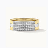 Three Stackable Diamond Band, 14K Gold Vermeil, 1/3 ct Lab Grown Diamond-3