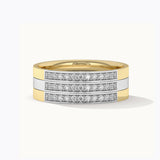 Three Stackable Diamond Band, 14K Solid Gold, 1/3 ct Lab Grown Diamond-3
