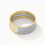 Three Stackable Diamond Band, 14K Solid Gold, 1/3 ct Lab Grown Diamond-7