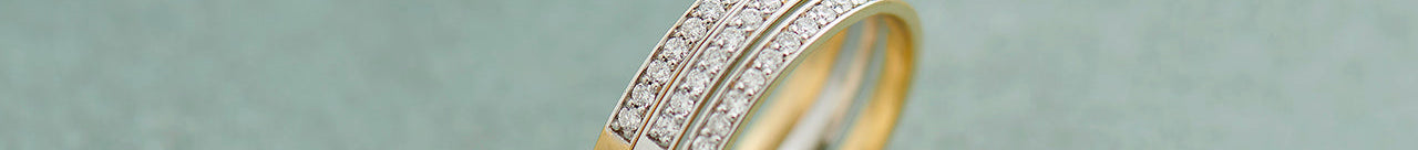 Three Stackable Diamond Band, 14K Solid Gold, 1/3 ct Lab Grown Diamond-1