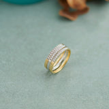 Three Stackable Diamond Band, 14K Solid Gold, 1/3 ct Lab Grown Diamond-1