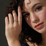 Stackable Pyramid Band, 14K Solid Gold-5