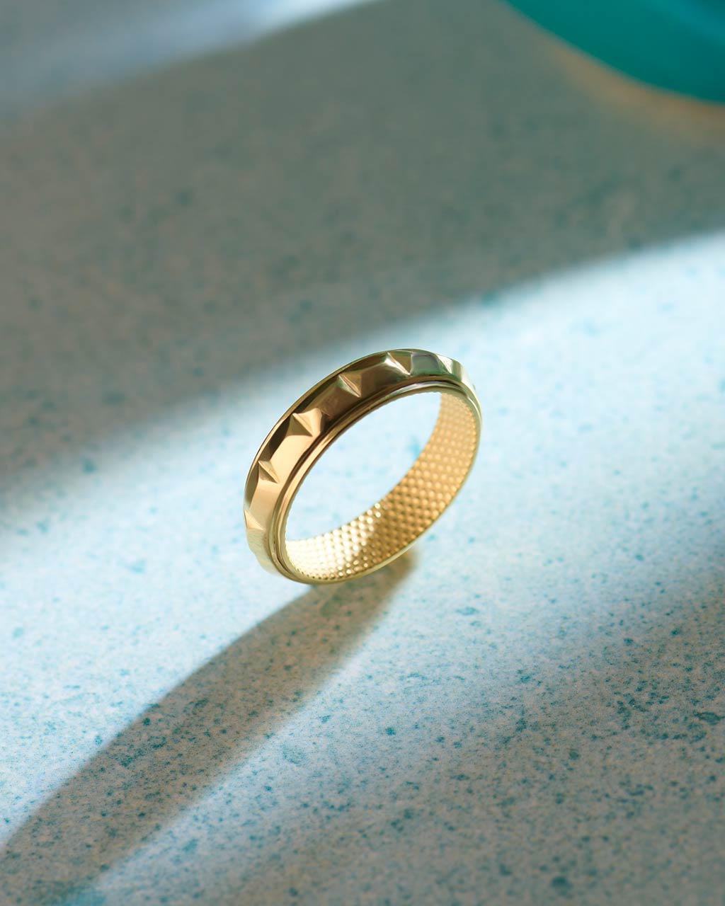 Stackable Pyramid Band, 14K Solid Gold-6