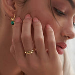 Stackable Pyramid Band, 14K Solid Gold-2