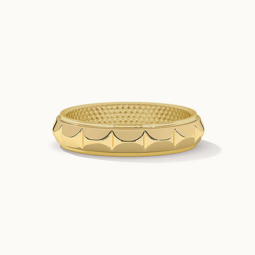 Stackable Pyramid Band, 14K Solid Gold-3