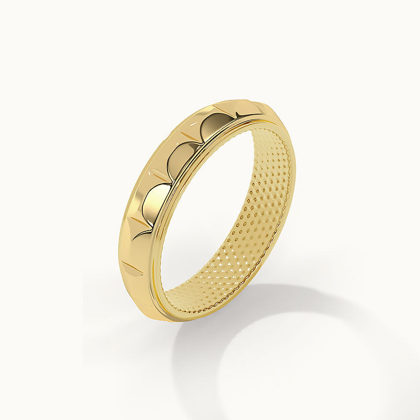 Stackable Pyramid Band, 14K Solid Gold-7
