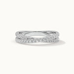 Criss Cross Overlapping Diamond Band, Sterling Silver, 1/3 ct Lab Grown Diamond-3