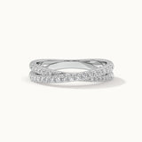 Criss Cross Overlapping Diamond Band, Sterling Silver, 1/3 ct Lab Grown Diamond-3
