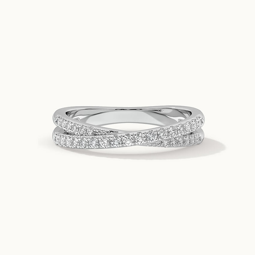 Criss Cross Overlapping Diamond Band, Sterling Silver, 1/3 ct Lab Grown Diamond-3