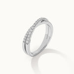 Criss Cross Overlapping Diamond Band, Sterling Silver, 1/3 ct Lab Grown Diamond-5