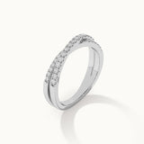 Criss Cross Overlapping Diamond Band, Sterling Silver, 1/3 ct Lab Grown Diamond-5