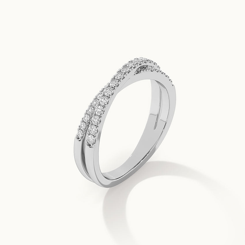 Criss Cross Overlapping Diamond Band, Sterling Silver, 1/3 ct Lab Grown Diamond-5
