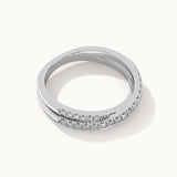 Criss Cross Overlapping Diamond Band, Sterling Silver, 1/3 ct Lab Grown Diamond-6