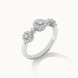 Round Halo Diamond Band, 14K Solid Gold, 1/3 ct Lab Grown Diamond-5