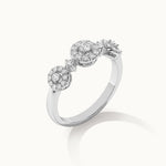 Round Halo Diamond Band, Sterling Silver, 1/3 ct Lab Grown Diamond-5