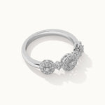 Round Halo Diamond Band, Sterling Silver, 1/3 ct Lab Grown Diamond-6