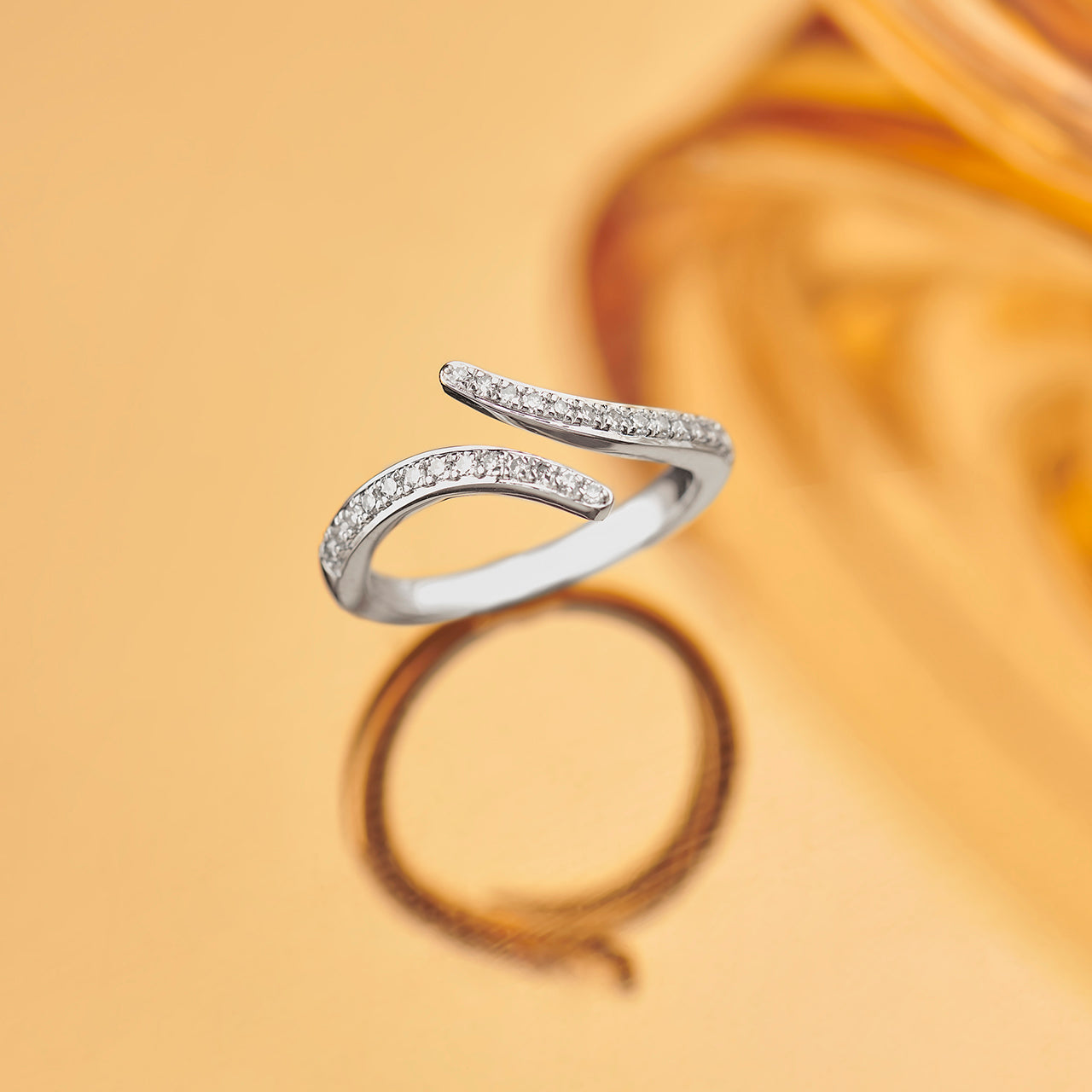 Open Wrap Diamond Band, Sterling Silver, 1/5 ct Lab Grown Diamond-1