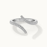 Open Wrap Diamond Band, 14K Solid Gold, 1/5 ct Lab Grown Diamond-3