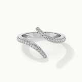 Open Wrap Diamond Band, 14K Solid Gold, 1/5 ct Lab Grown Diamond-3