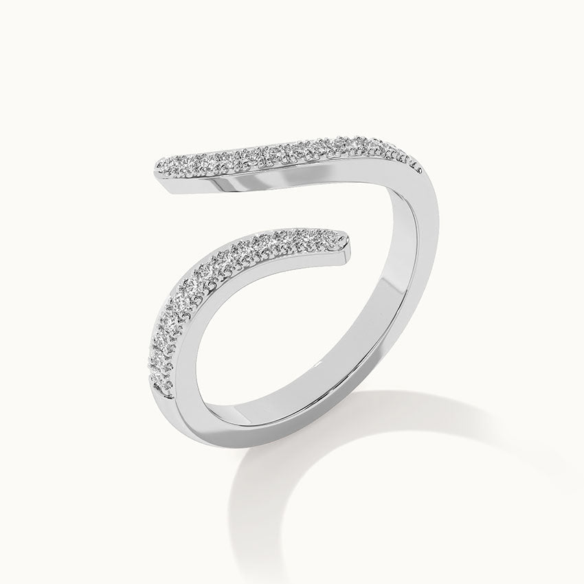 Open Wrap Diamond Band, 14K Solid Gold, 1/5 ct Lab Grown Diamond-5