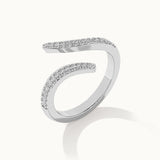 Open Wrap Diamond Band, Sterling Silver, 1/5 ct Lab Grown Diamond-5