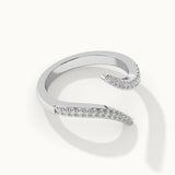 Open Wrap Diamond Band, 14K Solid Gold, 1/5 ct Lab Grown Diamond-6