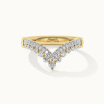 Double Row Chevron Ring, 14K Solid Gold, 3/8 ct Lab Grown Diamond-3