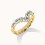 Double Row Chevron Ring, 14K Gold Vermeil, 3/8 ct Lab Grown Diamond-6