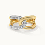 Interlocked Wide Loop Diamond Band, 14K Solid Gold, 1/3 ct Lab Grown Diamond-3